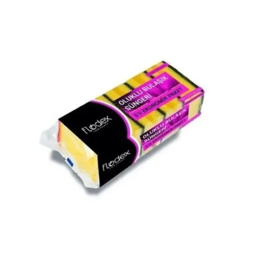 Flodex Ekstra Güçlü Yeşil Oluklu Sünger 5'li Flodex Ekstra Güçlü Yeşil Oluklu Sünger 5'li