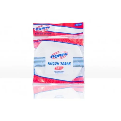 Poppy Plastik Küçük Tabak 10'lu Poppy Plastik Küçük Tabak 10'lu